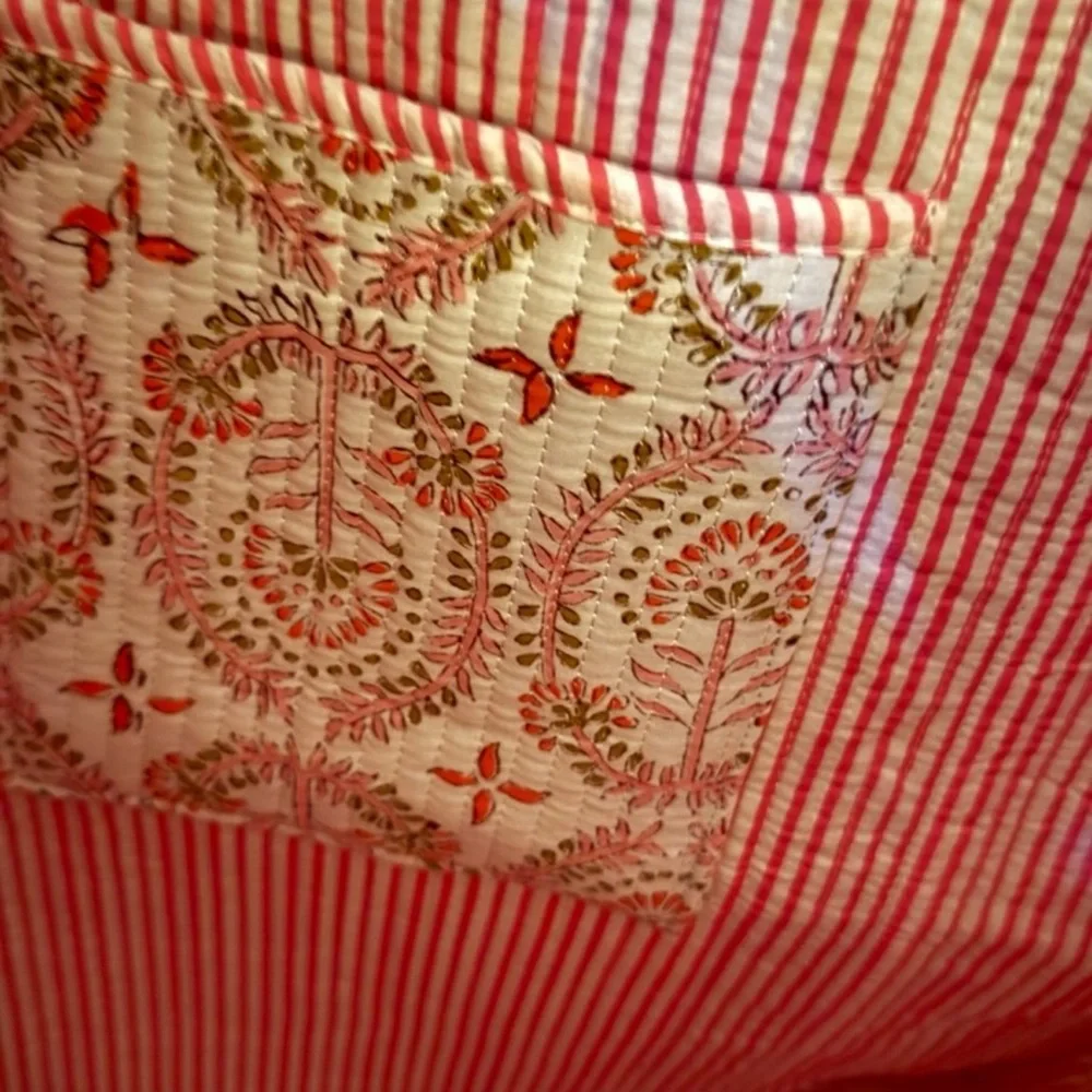 Strawflower 🌸Paisley Floral Quilted Block Print Tote Bag - Picture 6 of 6